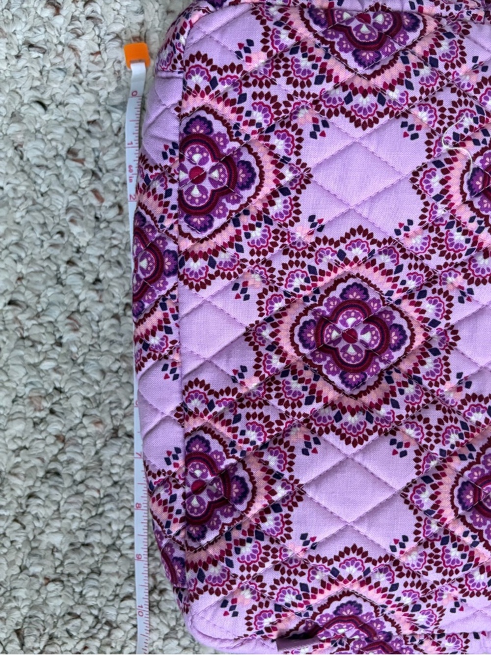 Vera Bradley Pink Quilted Floral Cosmetic Case with Purple Accents - Picture 2 of 4